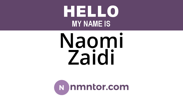 Naomi Zaidi
