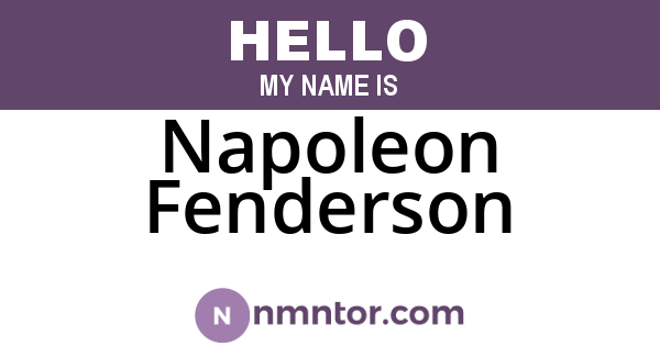 Napoleon Fenderson