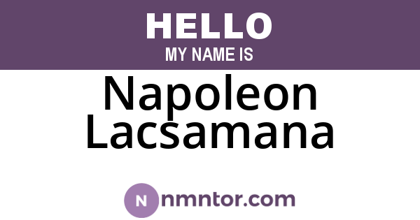 Napoleon Lacsamana