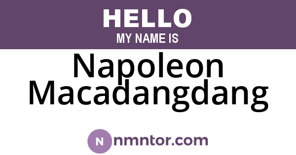 Napoleon Macadangdang