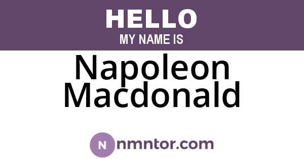 Napoleon Macdonald