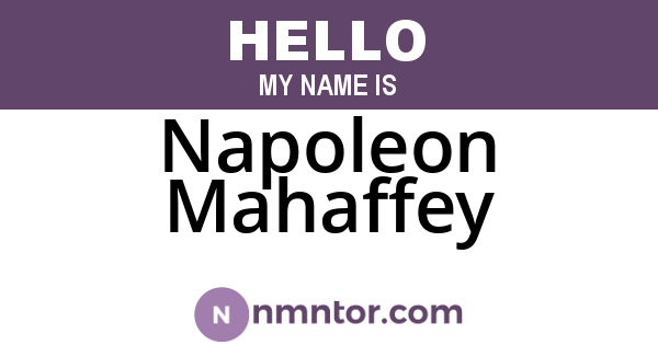 Napoleon Mahaffey