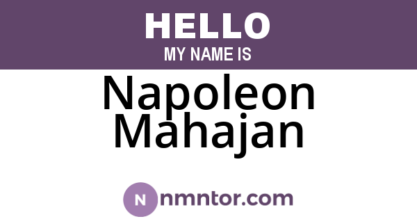 Napoleon Mahajan