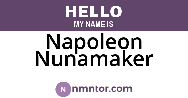 Napoleon Nunamaker