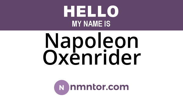 Napoleon Oxenrider