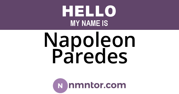 Napoleon Paredes