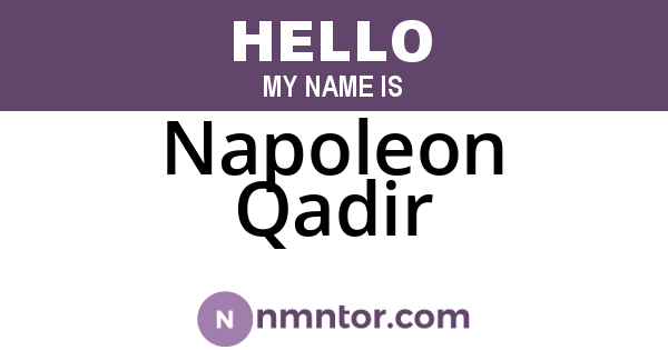 Napoleon Qadir