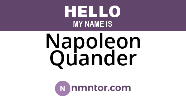 Napoleon Quander