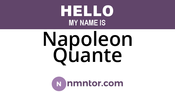 Napoleon Quante