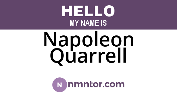 Napoleon Quarrell