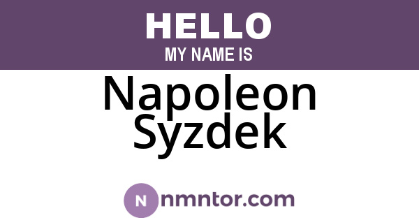 Napoleon Syzdek