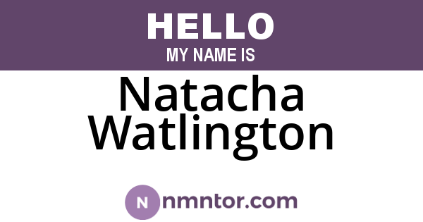 Natacha Watlington