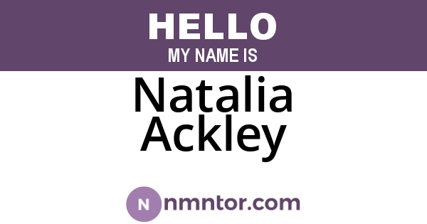 Natalia Ackley