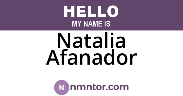 Natalia Afanador