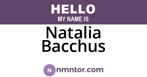 Natalia Bacchus