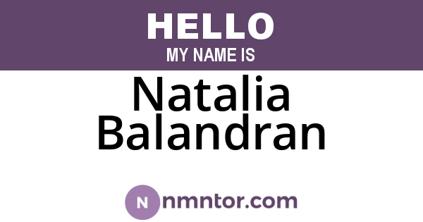 Natalia Balandran