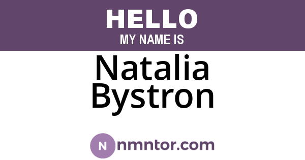 Natalia Bystron