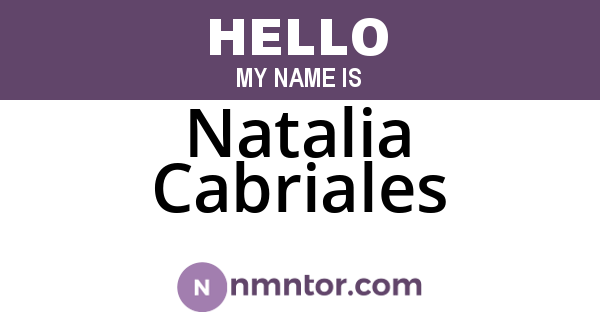 Natalia Cabriales