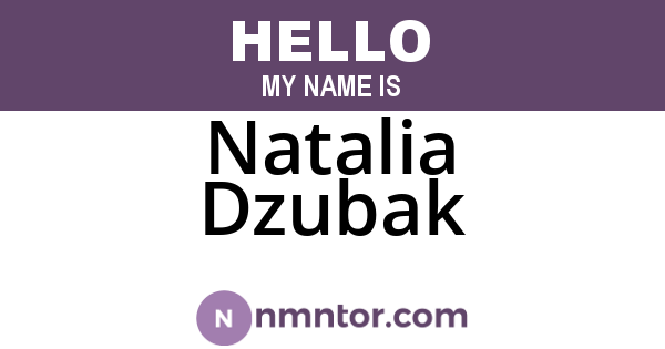 Natalia Dzubak