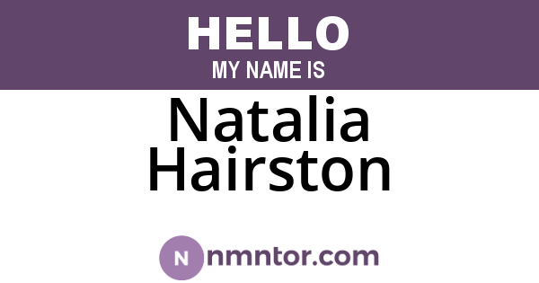 Natalia Hairston