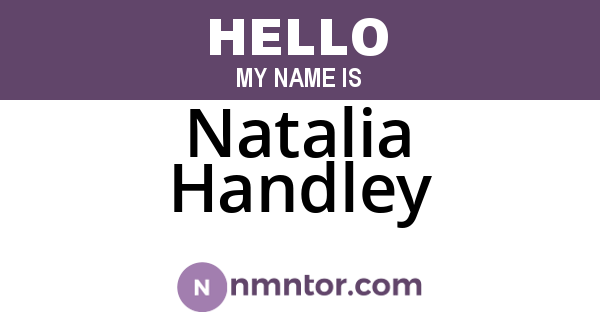 Natalia Handley
