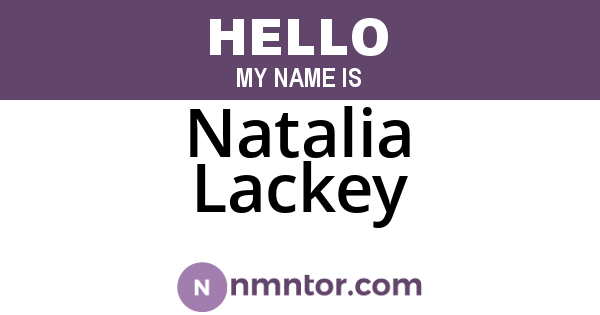 Natalia Lackey