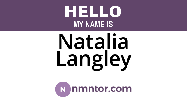 Natalia Langley