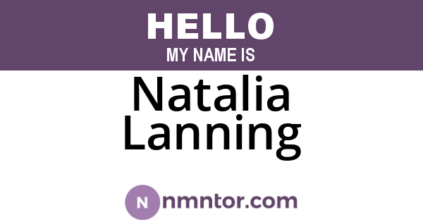 Natalia Lanning