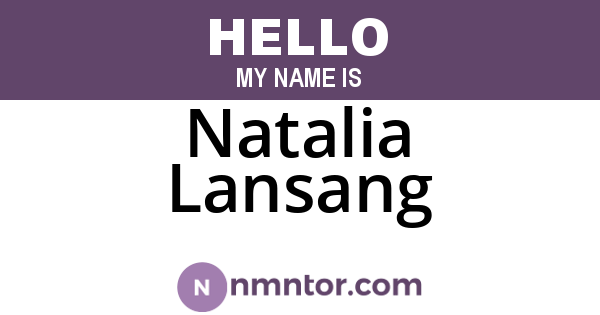 Natalia Lansang