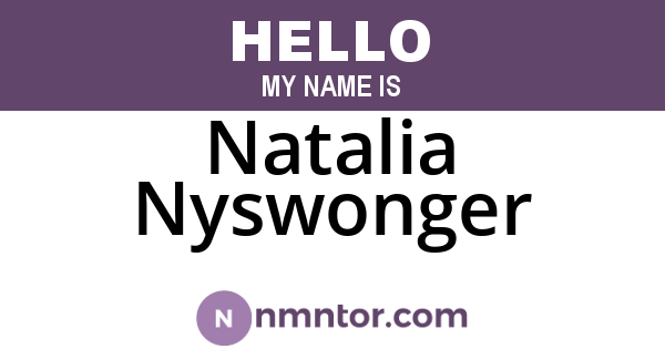 Natalia Nyswonger
