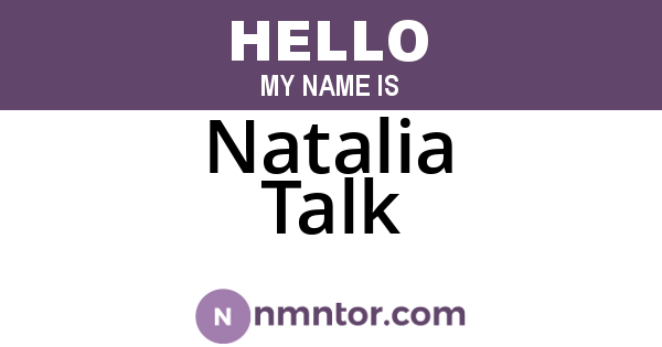 Natalia Talk