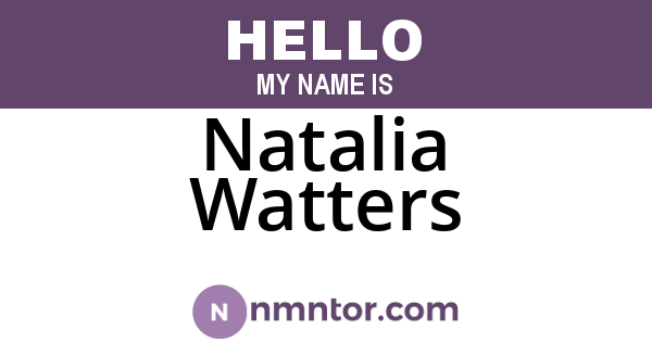 Natalia Watters