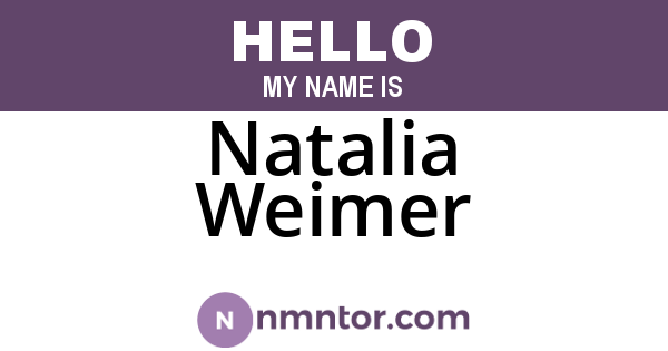 Natalia Weimer