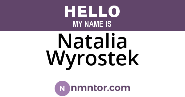 Natalia Wyrostek