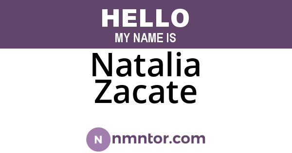 Natalia Zacate