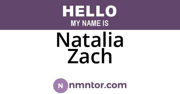 Natalia Zach