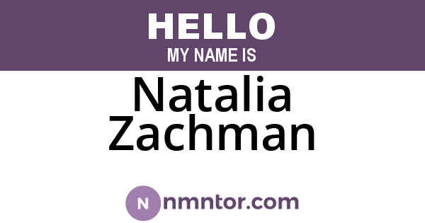 Natalia Zachman