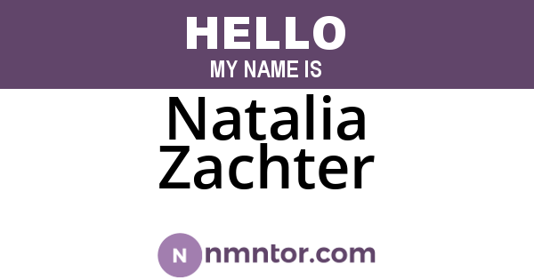 Natalia Zachter