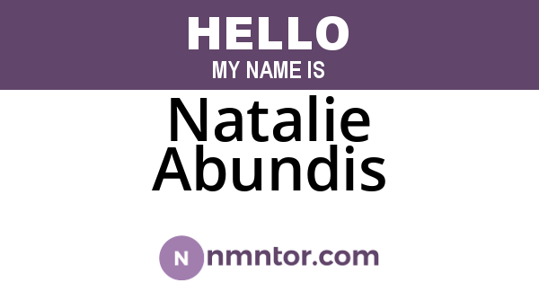 Natalie Abundis