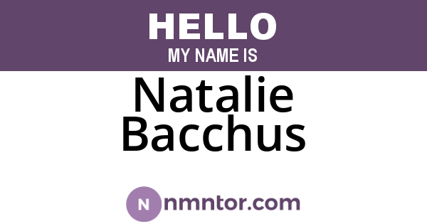 Natalie Bacchus