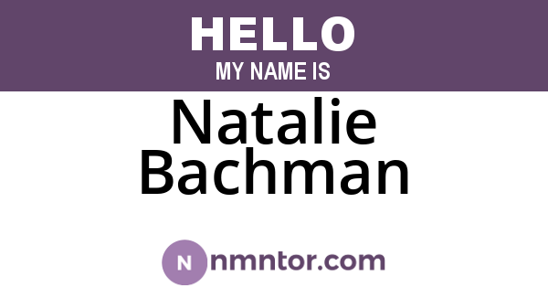 Natalie Bachman