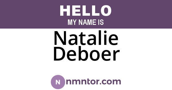 Natalie Deboer