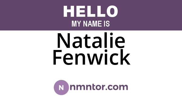 Natalie Fenwick