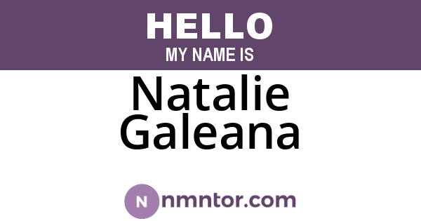 Natalie Galeana