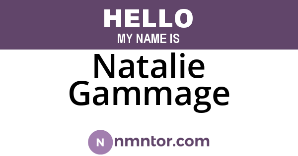 Natalie Gammage
