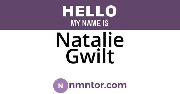 Natalie Gwilt