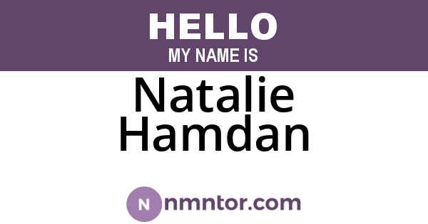 Natalie Hamdan