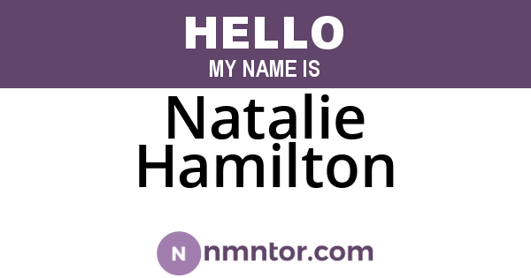 Natalie Hamilton