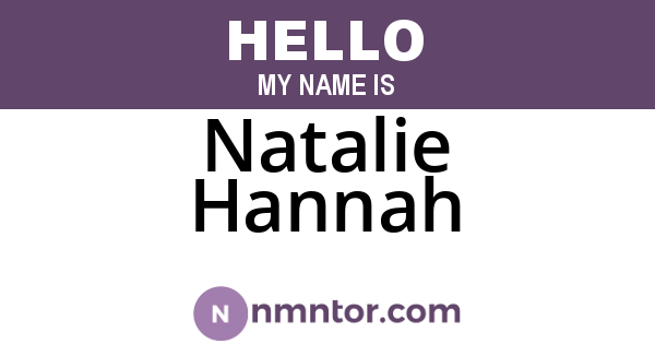 Natalie Hannah