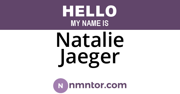 Natalie Jaeger
